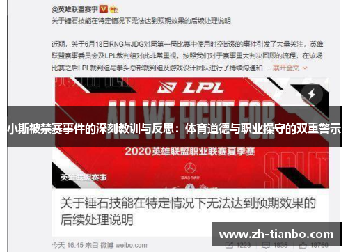 小斯被禁赛事件的深刻教训与反思：体育道德与职业操守的双重警示